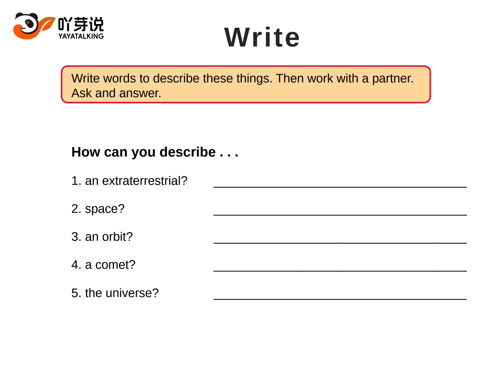 Level 8:太空主题描述,描述太空、轨道、彗星等事物,再进行问答。